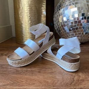 Steve Madden White Platform Sandals